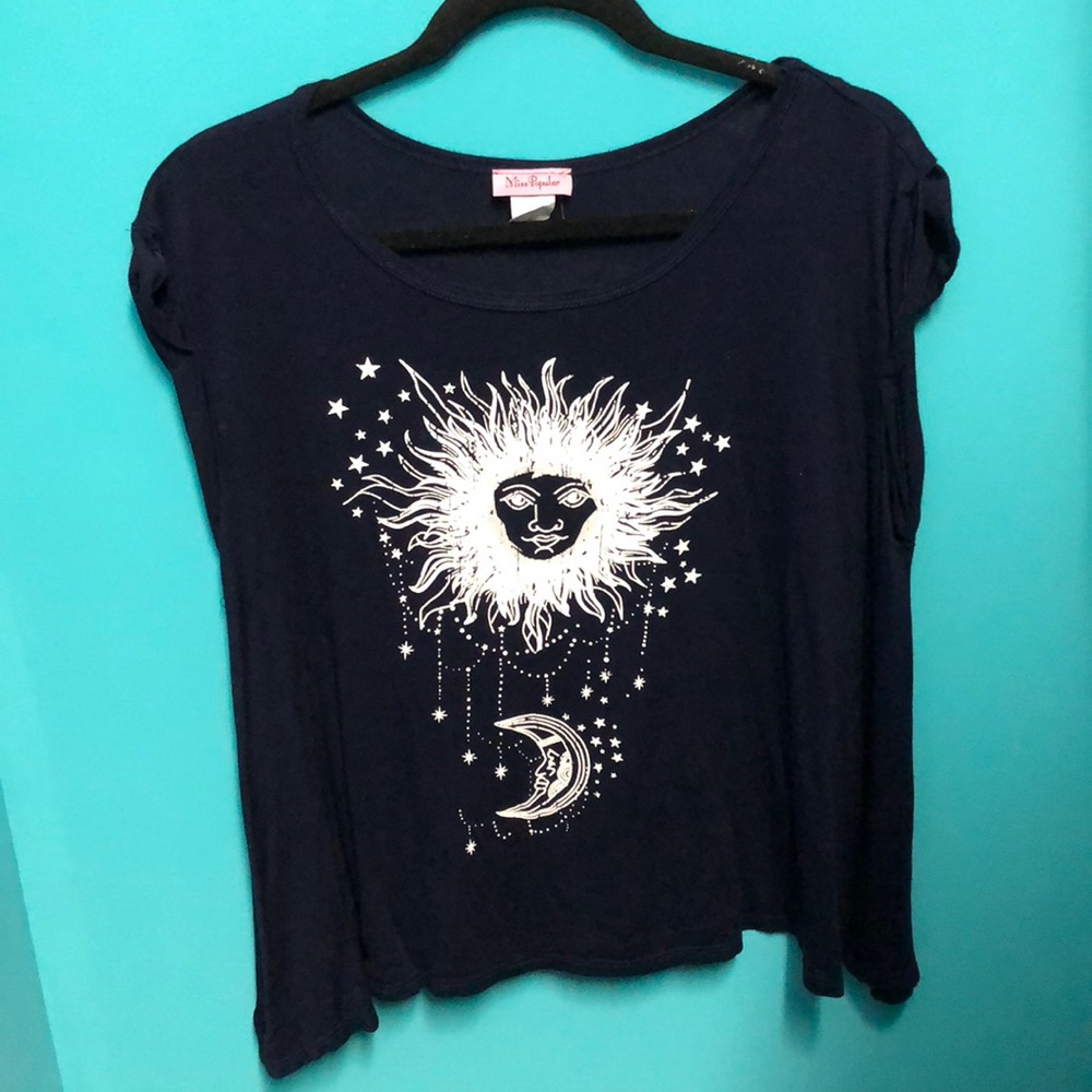 Dark blue detailed t-shirt